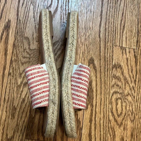 Like new! Worn for only about an hour! Espadrille. Red and cream stripe. - Picture 5 of 8